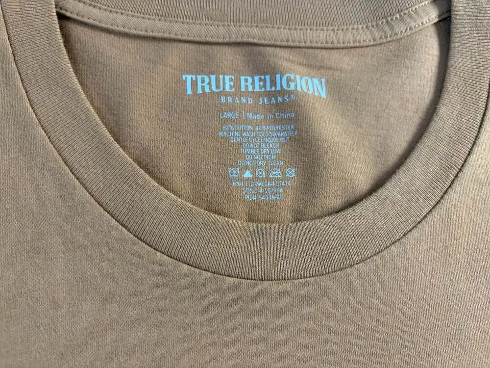 True Religion Men's Buddha Logo Graphic T-Shirt Brown Large